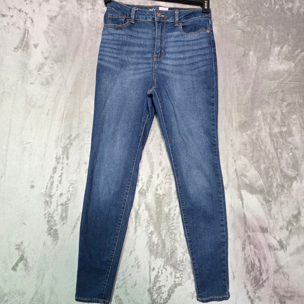 No Boundaries Womens High Rise Skinny Jeans Medium Wash Blue Size 5 Stretch